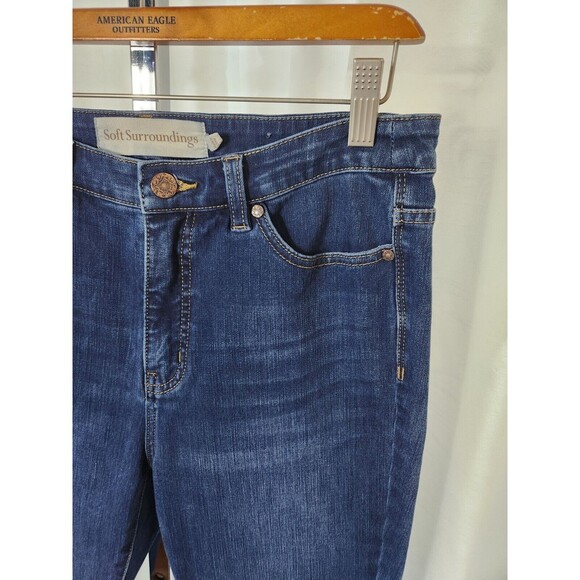 💥5 for $25! Soft Surroundings Denim Straight Jeans Sz 8P - Picture 2 of 12